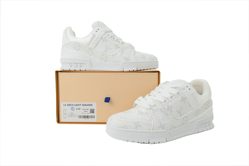 【FA5ET】新款白印 路易威登 顶级芯片版LV休闲板鞋 Louis Vuitton Sneakers White