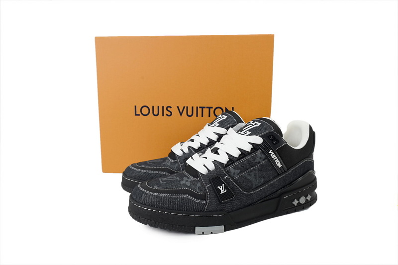 yupoo_293612_4d1df1a1.jpg 【FA5ET】丹宁黑牛仔 路易威登 顶级芯片版LV休闲板鞋 Louis Vuitton Sneakers Black Denim Fabric