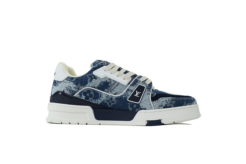 【FA5ET】54牛仔编织 路易威登 顶级芯片版LV休闲板鞋 Louis Vuitton Sneakers Blue Denim Fabric