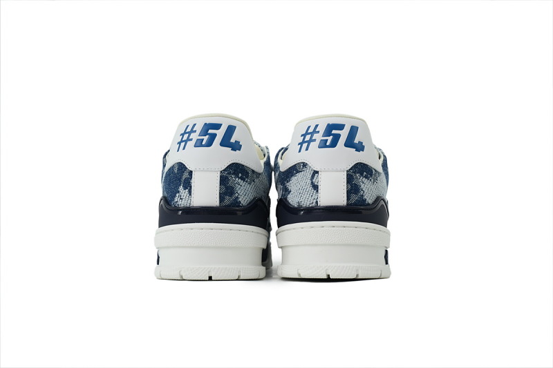 【FA5ET】54牛仔编织 路易威登 顶级芯片版LV休闲板鞋 Louis Vuitton Sneakers Blue Denim Fabric