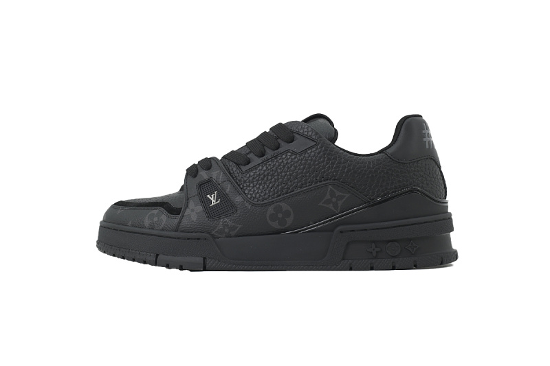 【FA5ET】黑色印花 路易威登 顶级芯片版LV休闲板鞋 Louis Vuitton Sneakers Black
