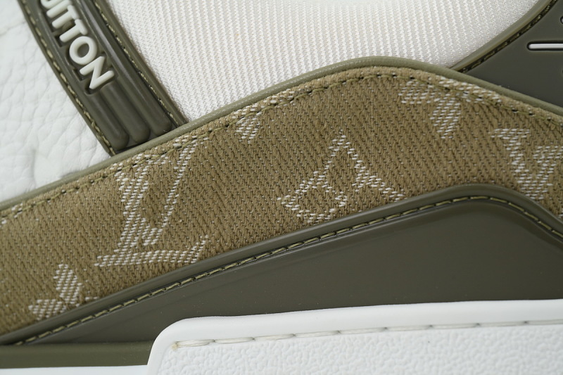 【FA5ET】军绿牛仔 路易威登 顶级芯片版LV休闲板鞋 Louis Vuitton Sneakers Green
