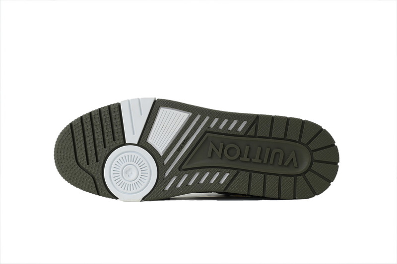 【FA5ET】军绿牛仔 路易威登 顶级芯片版LV休闲板鞋 Louis Vuitton Sneakers Green