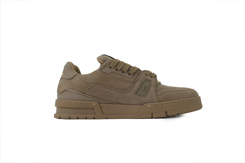 【FA5ET】54褐色 路易威登 顶级芯片版LV休闲板鞋 Louis Vuitton Sneakers Brown