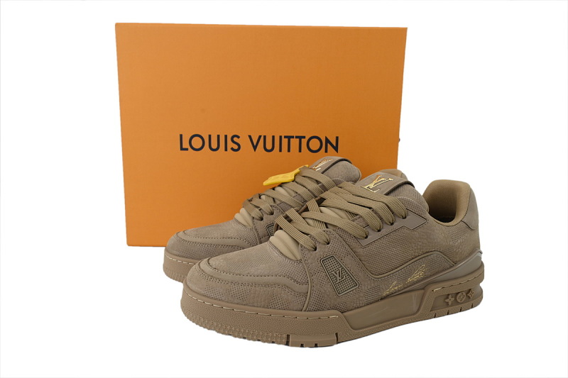 【FA5ET】54褐色 路易威登 顶级芯片版LV休闲板鞋 Louis Vuitton Sneakers Brown