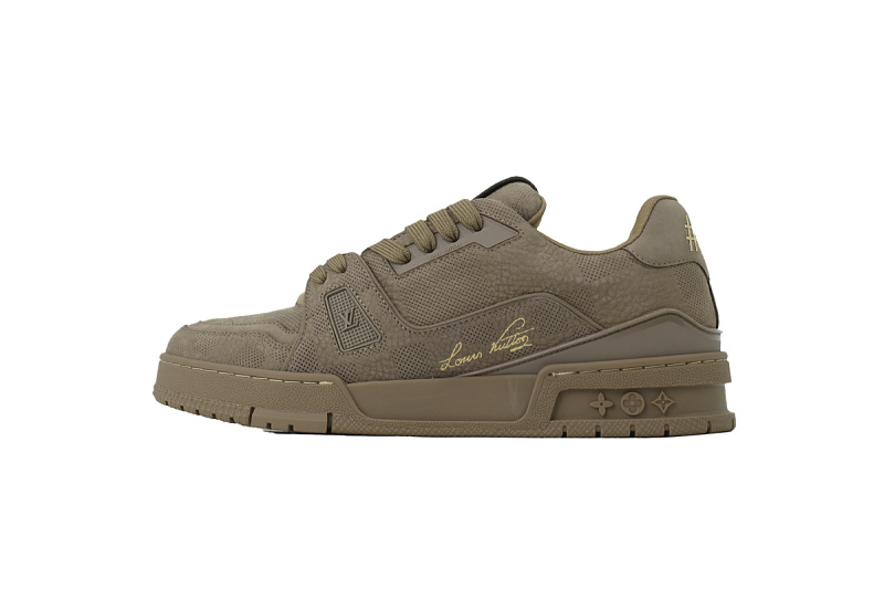 【FA5ET】54褐色 路易威登 顶级芯片版LV休闲板鞋 Louis Vuitton Sneakers Brown