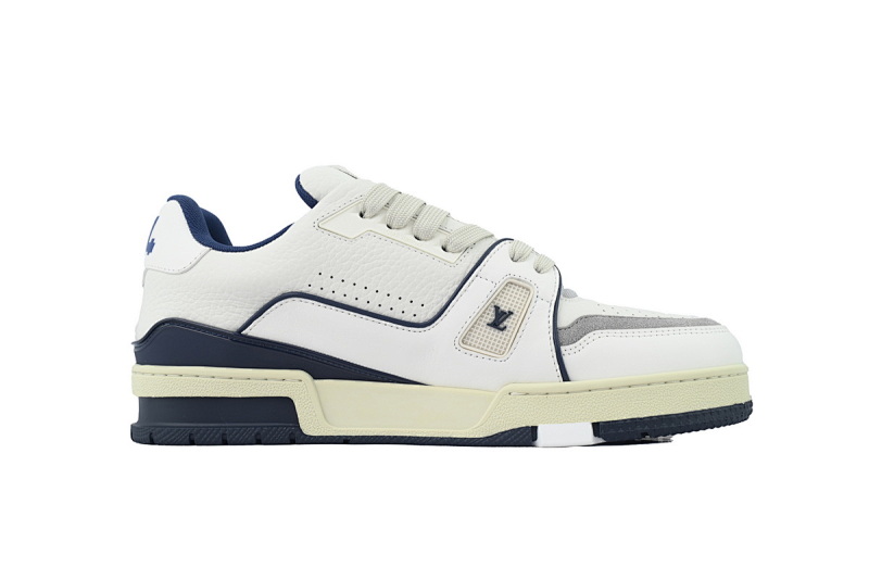 【FA5ET】54白蓝 路易威登 顶级芯片版LV休闲板鞋 LOUIS VUITTON White Blue