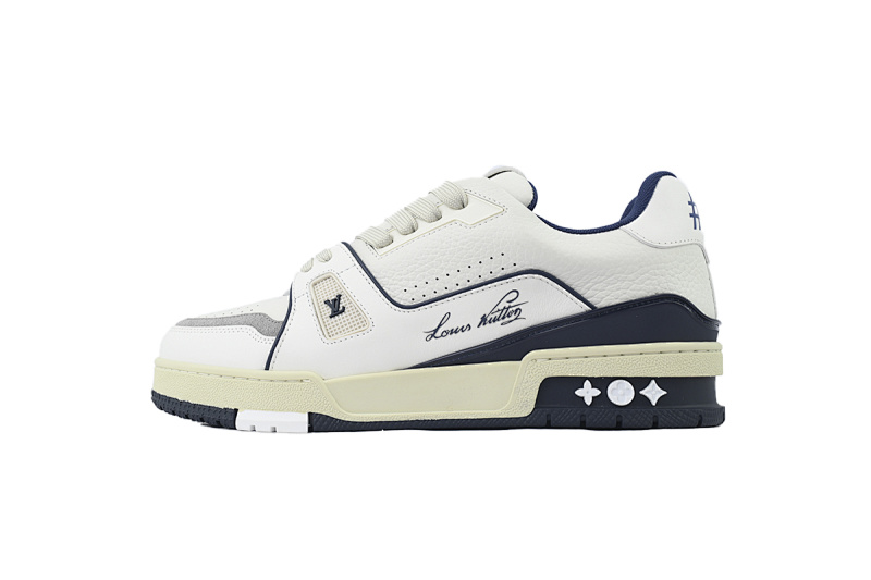 【FA5ET】54白蓝 路易威登 顶级芯片版LV休闲板鞋 LOUIS VUITTON White Blue
