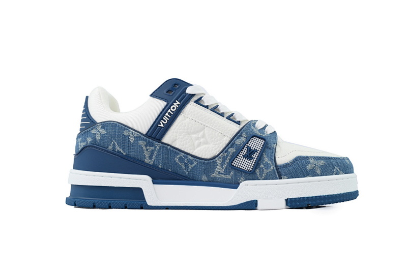 【FA5ET】蓝牛仔 路易威登 顶级芯片版LV休闲板鞋 LOUIS VUITTON Blue Jean