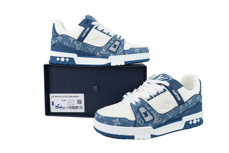 【FA5ET】蓝牛仔 路易威登 顶级芯片版LV休闲板鞋 LOUIS VUITTON Blue Jean