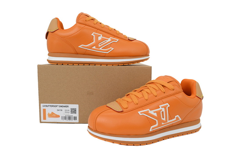 【DA5MB】橙色 路易威登 LV生活休闲阿甘鞋 LOUIS VUITTON x Nigo 联名款 Buttersoft FW25 圆头系带 低帮 Orange