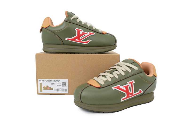 【DA5MB】绿色 路易威登 LV生活休闲阿甘鞋 LOUIS VUITTON x Nigo 联名款 Buttersoft FW25 圆头系带 低帮 Green