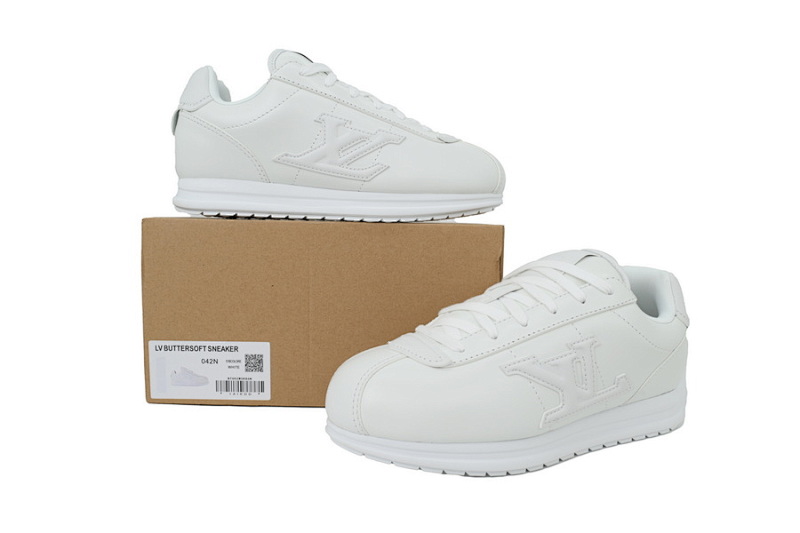 【DA5MB】白色 路易威登 LV生活休闲阿甘鞋 LOUIS VUITTON x Nigo 联名款 Buttersoft FW25 圆头系带 低帮 White