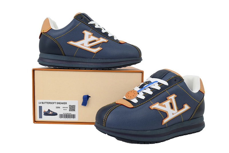 【DA7ET】藏蓝 路易威登 LV生活休闲阿甘鞋 LOUIS VUITTON x Nigo 联名款 Buttersoft FW25 圆头系带 低帮 Navy Blue