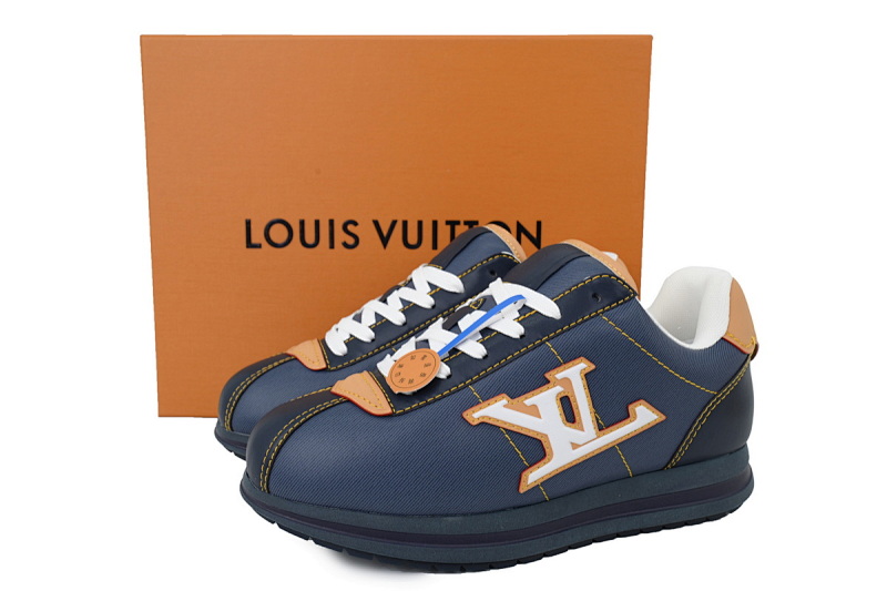 【DA7ET】藏蓝 路易威登 LV生活休闲阿甘鞋 LOUIS VUITTON x Nigo 联名款 Buttersoft FW25 圆头系带 低帮 Navy Blue