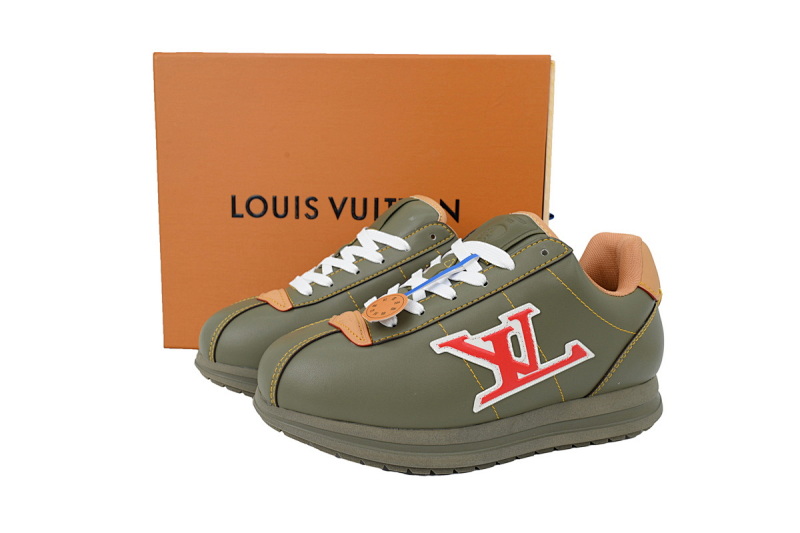 【DA7ET】墨绿棕 LV生活休闲阿甘鞋 LOUIS VUITTON x Nigo 联名款 Buttersoft FW25 圆头系带 低帮 Dark Green Brown