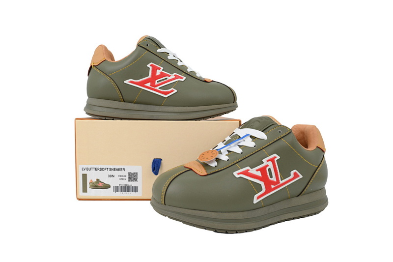 【DA7ET】墨绿棕 LV生活休闲阿甘鞋 LOUIS VUITTON x Nigo 联名款 Buttersoft FW25 圆头系带 低帮 Dark Green Brown