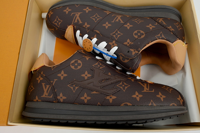 【DA7ET】咖色老花 路易威登 LV生活休闲阿甘鞋 LOUIS VUITTON x Nigo 联名款 Buttersoft FW25 圆头系带 低帮 Coffee colored Old Flowe