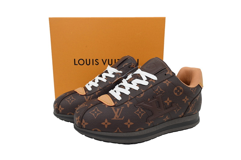 【DA7ET】咖色老花 路易威登 LV生活休闲阿甘鞋 LOUIS VUITTON x Nigo 联名款 Buttersoft FW25 圆头系带 低帮 Coffee colored Old Flowe