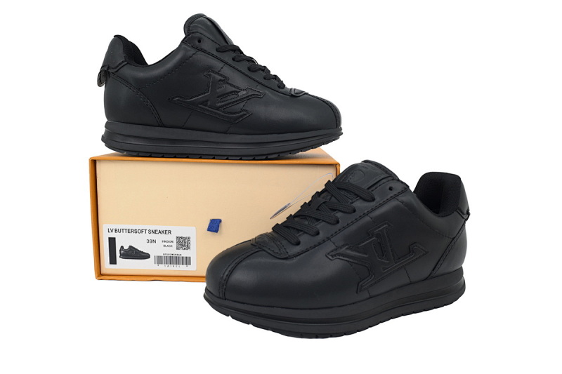 【DA7ET】全黑  路易威登 LV生活休闲阿甘鞋 LOUIS VUITTON x Nigo 联名款 Buttersoft FW25 圆头系带 低帮  All Black