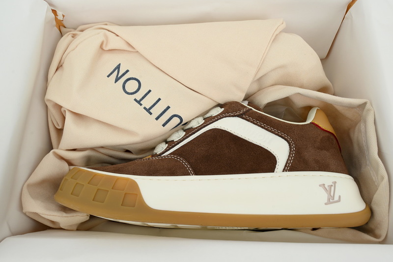 【DA0AP】咖色 路易威登 圆头系带板鞋 LOUIS VUITTON Brown