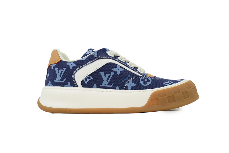【DA0AP】蓝色印花 路易威登 圆头系带板鞋 LOUIS VUITTON Blue