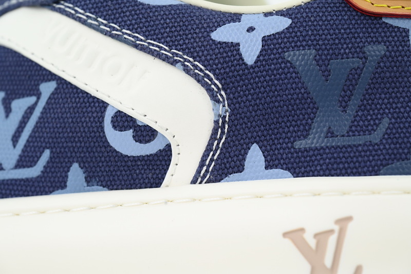 【DA0AP】蓝色印花 路易威登 圆头系带板鞋 LOUIS VUITTON Blue