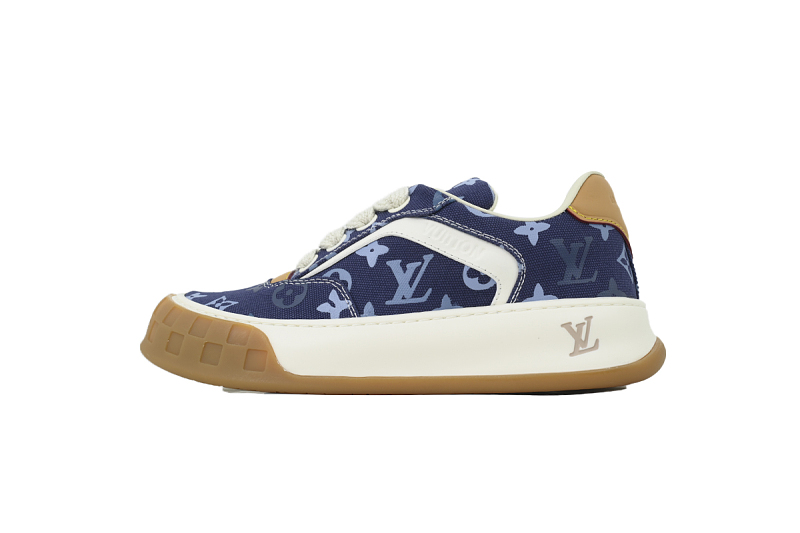 【DA0AP】蓝色印花 路易威登 圆头系带板鞋 LOUIS VUITTON Blue