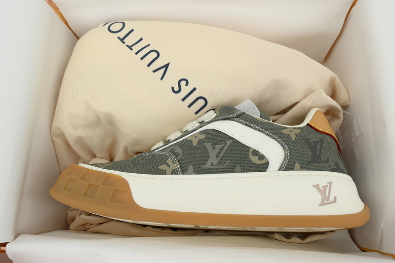 【DA0AP】绿色印花 路易威登 圆头系带板鞋 LOUIS VUITTON Green