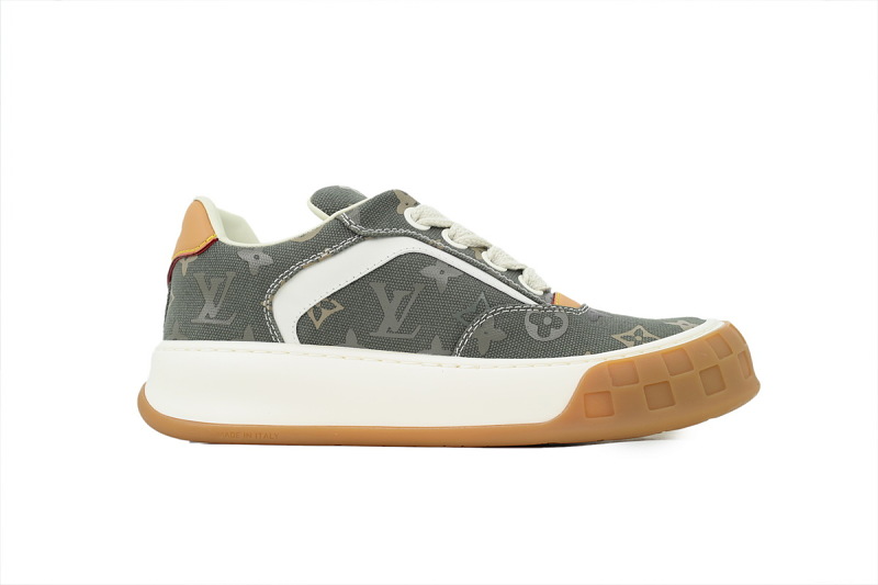 【DA0AP】绿色印花 路易威登 圆头系带板鞋 LOUIS VUITTON Green