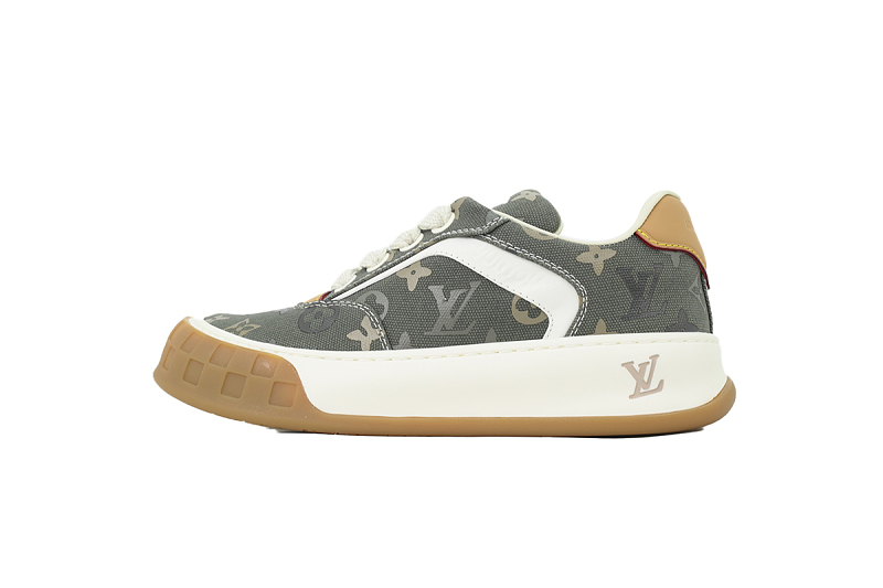 【DA0AP】绿色印花 路易威登 圆头系带板鞋 LOUIS VUITTON Green