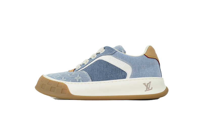 【DA0AP】蓝色牛仔 路易威登 圆头系带板鞋 LOUIS VUITTON Blue Cowboy