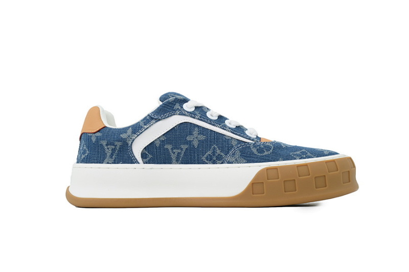【DA0AP】牛仔印花 路易威登 圆头系带板鞋 LOUIS VUITTON Denim Print