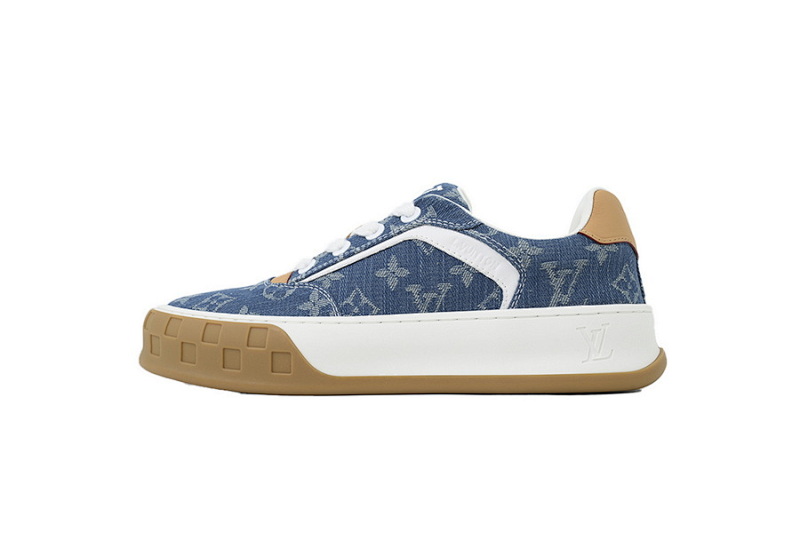 【DA0AP】牛仔印花 路易威登 圆头系带板鞋 LOUIS VUITTON Denim Print