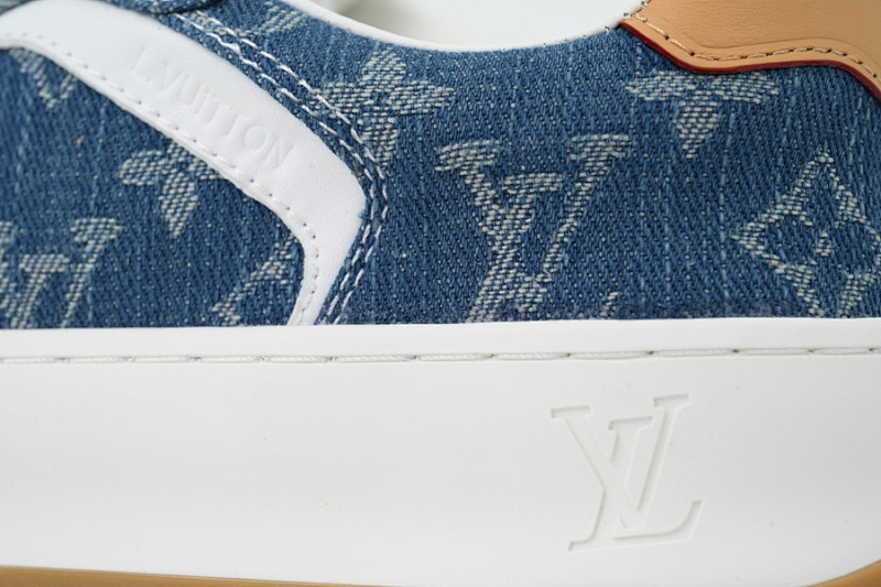 【DA0AP】牛仔印花 路易威登 圆头系带板鞋 LOUIS VUITTON Denim Print