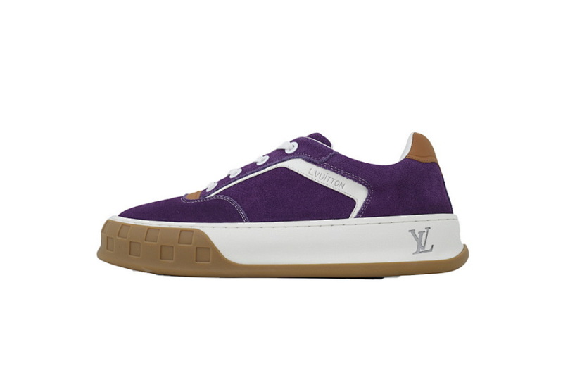 【DA0AP】紫色 路易威登 圆头系带板鞋 LOUIS VUITTON Purple