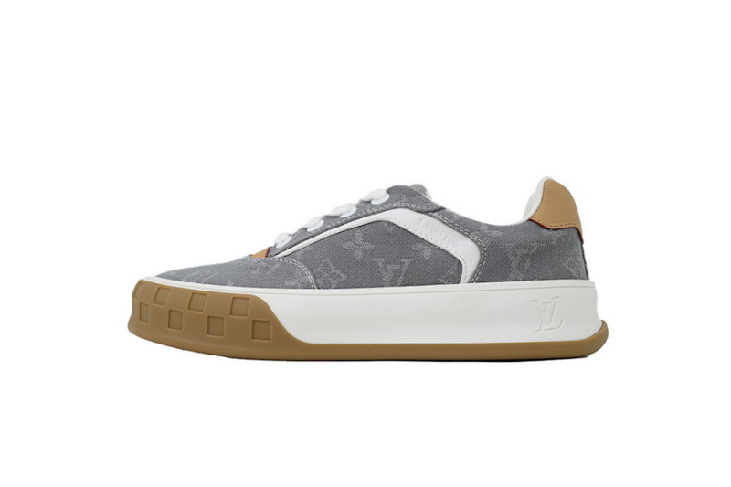 【DA0AP】灰色印花 路易威登 圆头系带板鞋 LOUIS VUITTON Grey Print