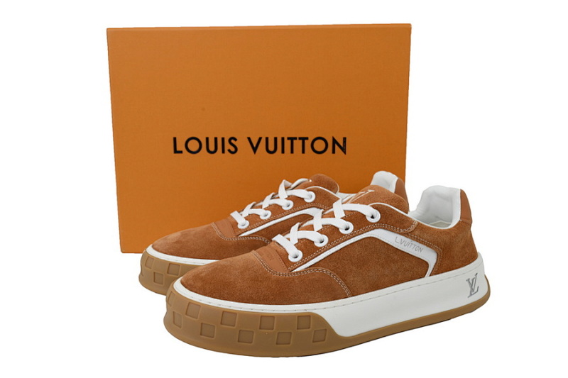【DA0AP】棕色 路易威登 圆头系带板鞋 LOUIS VUITTON Brown