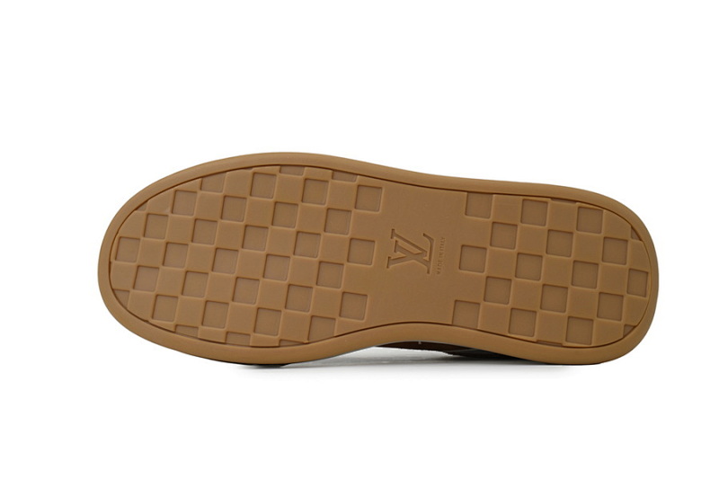 【DA0AP】棕色 路易威登 圆头系带板鞋 LOUIS VUITTON Brown