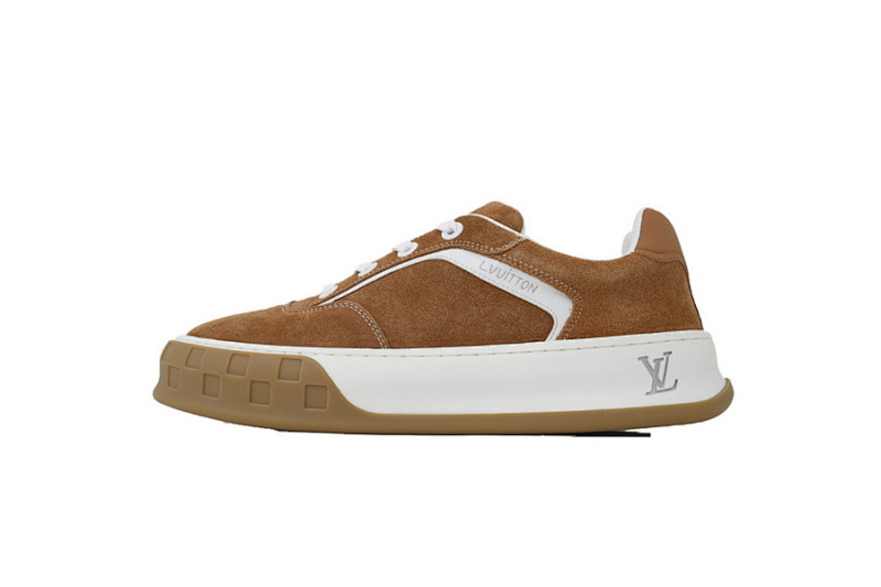 【DA0AP】棕色 路易威登 圆头系带板鞋 LOUIS VUITTON Brown