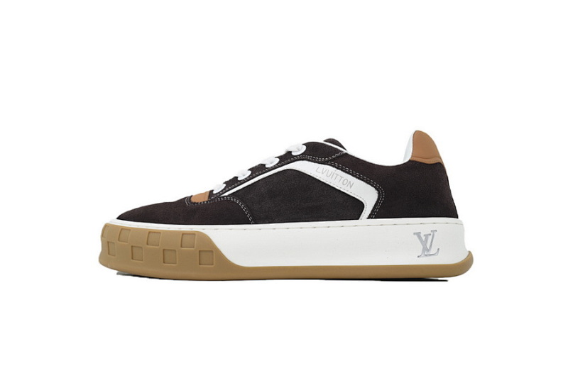 【DA0AP】黑棕 路易威登 圆头系带板鞋  LOUIS VUITTON Brown