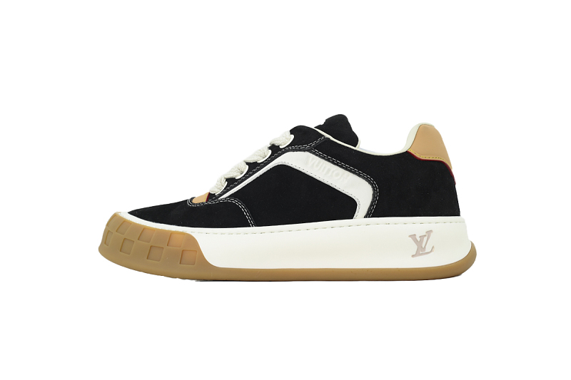 【DA0AP】黑色 路易威登 圆头系带板鞋 LOUIS VUITTON Black
