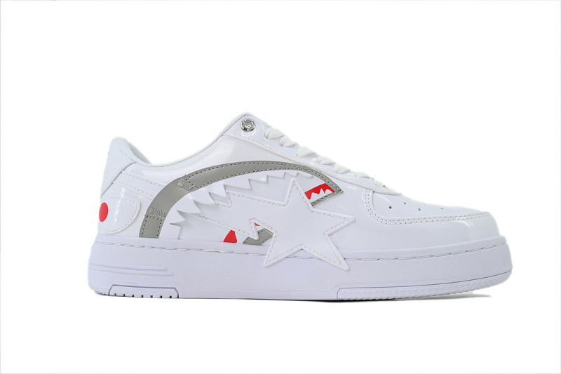 【AD1BP】沙鱼二代白色 跑量款芭比猿猴低帮板鞋 OZXSHM309911R A Bathing Ape White