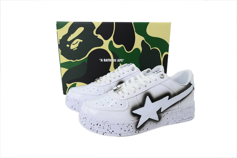【AD1BP】白色涂鸦 跑量款芭比猿猴低帮板鞋 OZXSHM310911Q A Bathing Ape  White graffiti