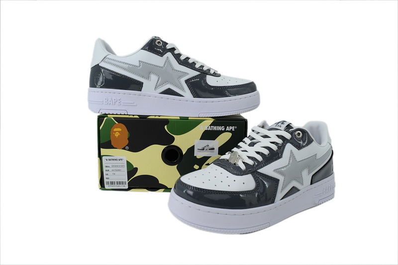 【AD1BP】碳灰星 跑量款芭比猿猴低帮板鞋 OZXSHM1913070 A Bathing Ape "Carbon Grey Star