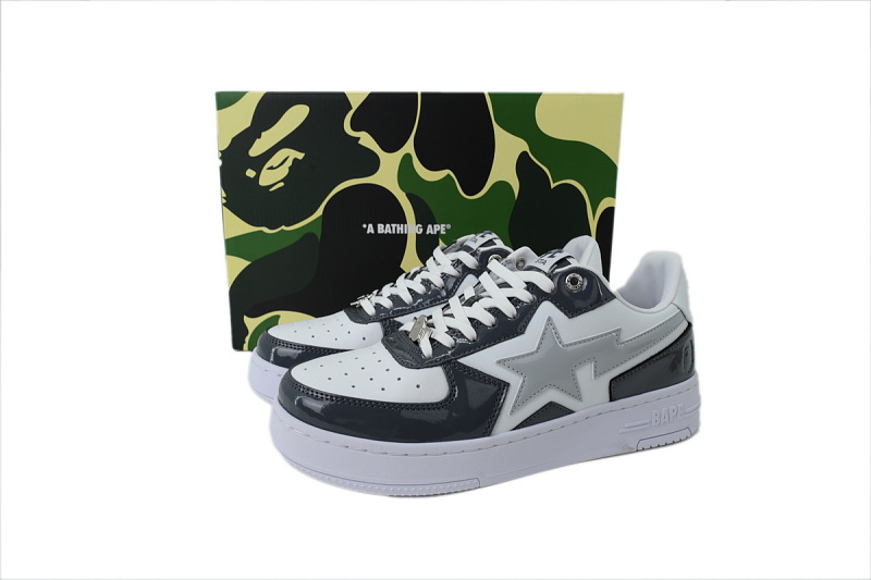 【AD1BP】碳灰星 跑量款芭比猿猴低帮板鞋 OZXSHM1913070 A Bathing Ape "Carbon Grey Star