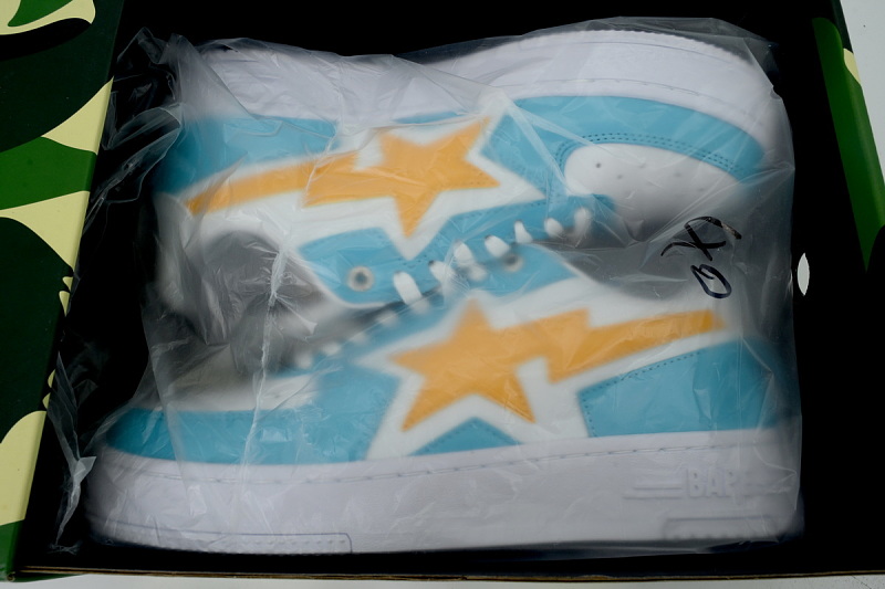 【AD1BP】桔红蓝星 跑量款芭比猿猴低帮板鞋 OZXSHM1913070 A Bathing Ape "Orange Red Blue Star