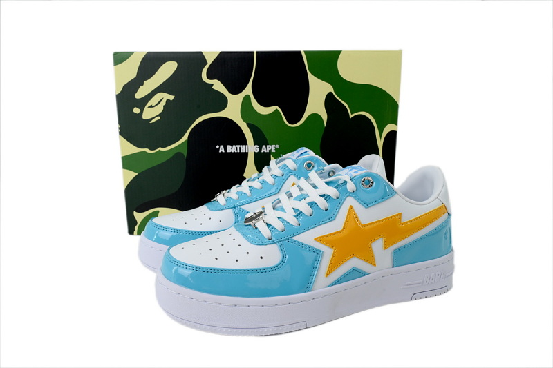 【AD1BP】桔红蓝星 跑量款芭比猿猴低帮板鞋 OZXSHM1913070 A Bathing Ape "Orange Red Blue Star