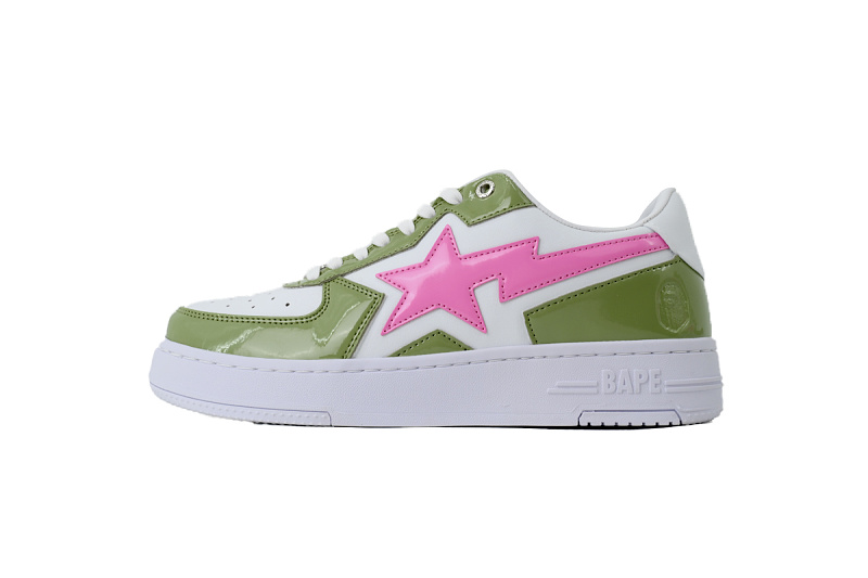 【AD1BP】绿粉星 跑量款芭比猿猴低帮板鞋 OZXSHM1913070 A Bathing Ape "Green Pink Star
