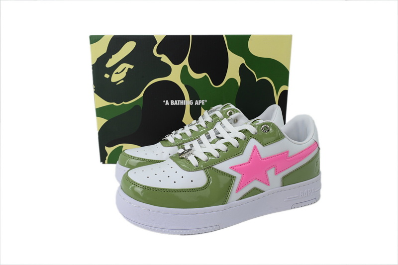 yupoo_295523_bcc77957.jpg 【AD1BP】绿粉星 跑量款芭比猿猴低帮板鞋 OZXSHM1913070 A Bathing Ape "Green Pink Star